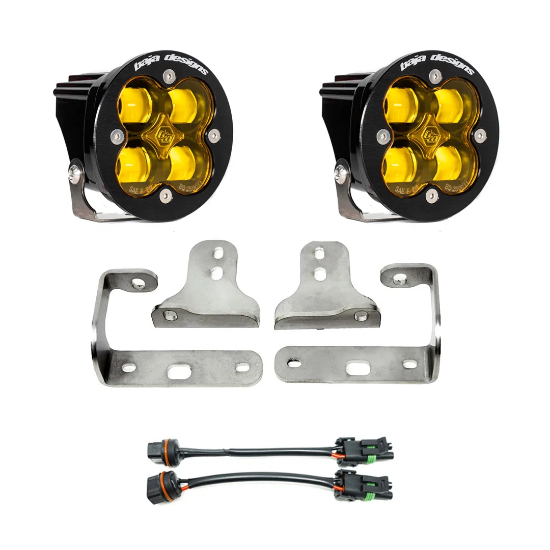 447722 – BAJA DESIGN Driving/ Fog Light, LED Bulb Round 29 Watt 2420 Lumens Amber Lens Black Housing Bumper Mount Set...